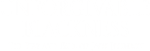A white logo for the film "Unforgivable Blackness: The Rise and Fall of Jack Johnson"