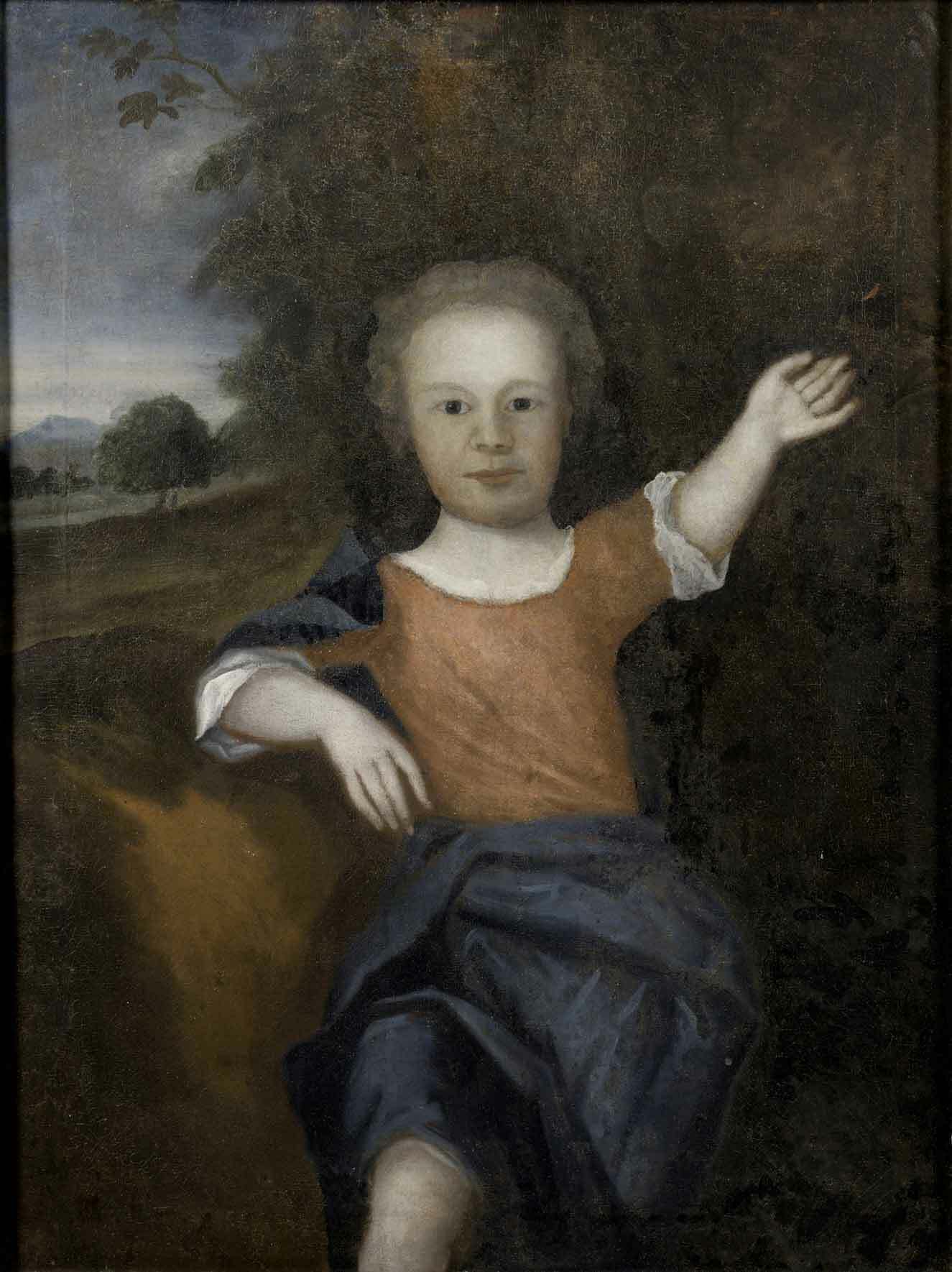 Memorial portrait of Franklin's younger son Francis Folger Franklin, lovingly called "Franky." Painted ca. 1736.