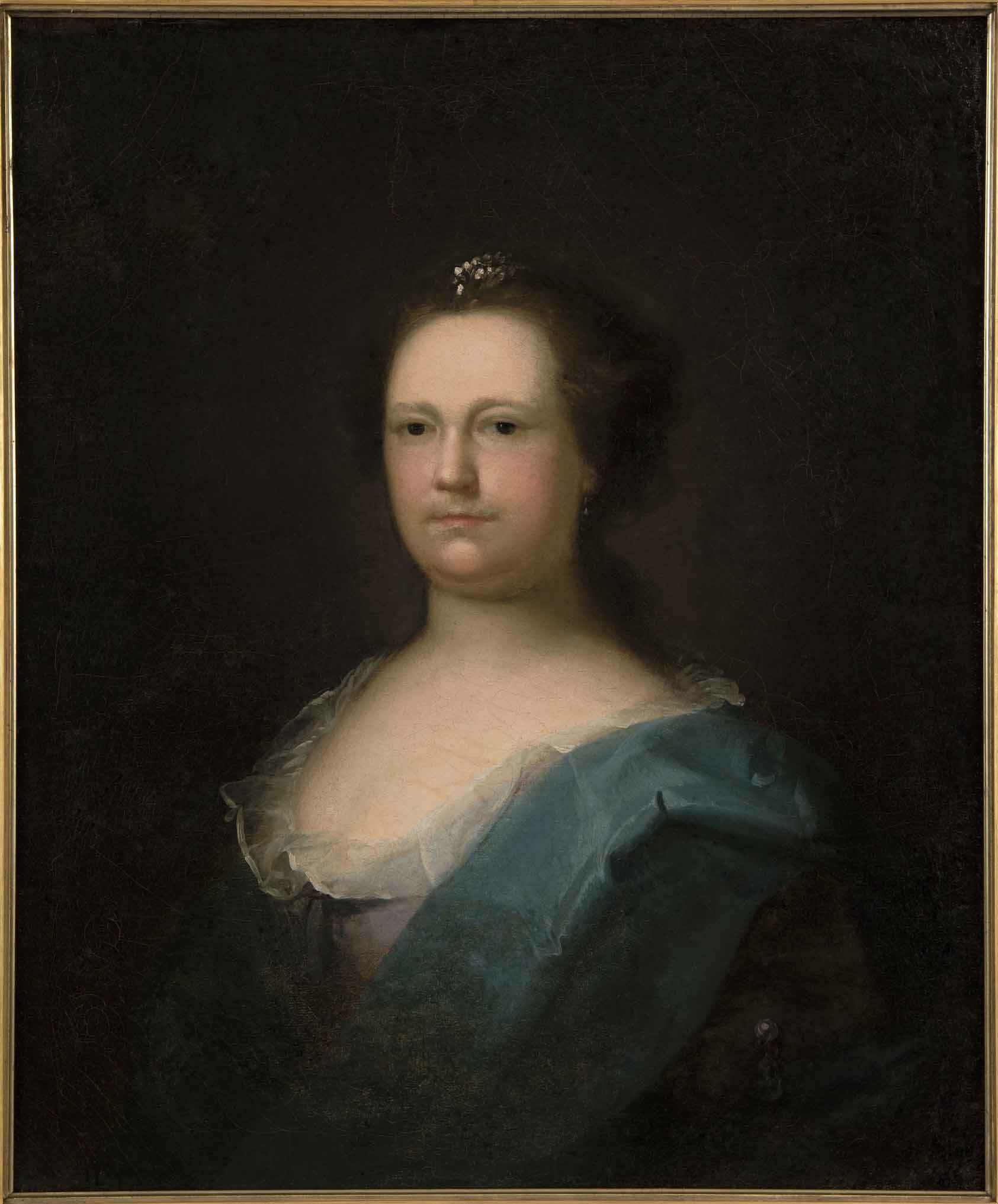 Portrait believed to be of Benjamin Franklin's mother, Abiah Folger Franklin, from 1707.