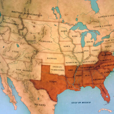 Map of the division of the states before the start of the Civil