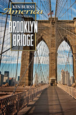 The poster for 'Brooklyn Bridge.' The image shows the bridge, as viewed from the center, looking up at the cable supports above.