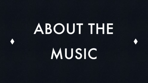 White text on a black background reads About The Music | About The Music