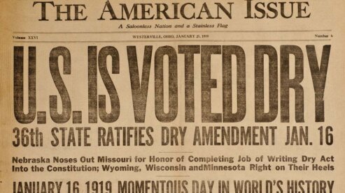 Anti-Saloon League paper, The American Issue, with headline, "U.S. Is Voted Dry." | Timeline