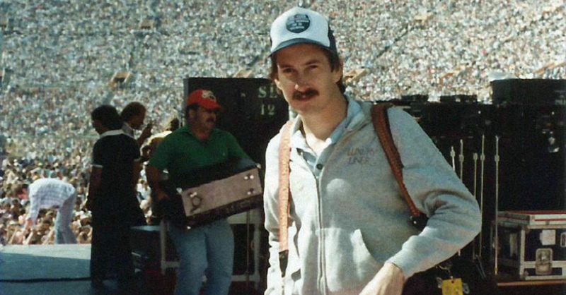 Elton John backstage at Dodger Stadium, 1975