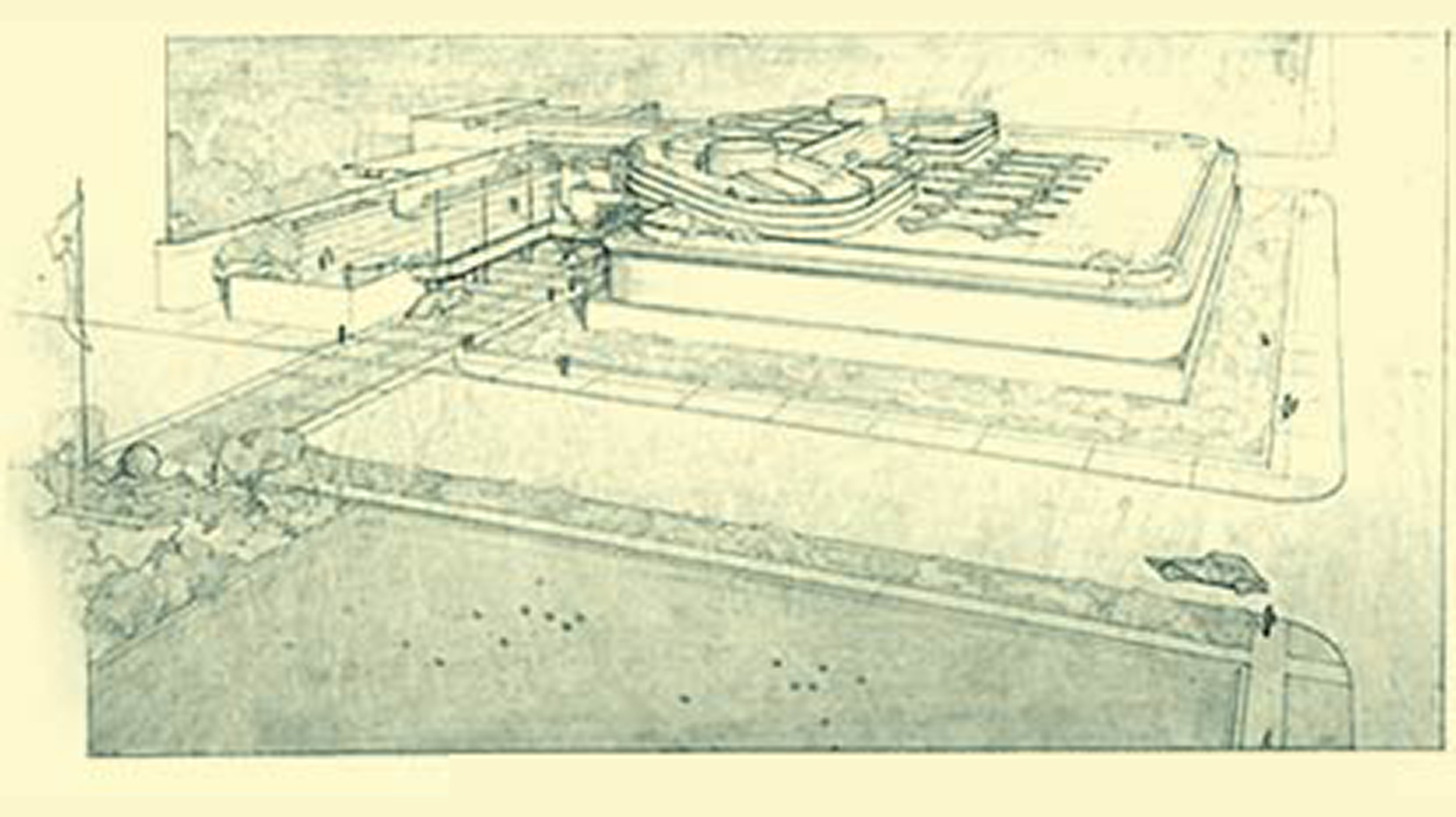 Frank Lloyd Wright's Johnson Wax Headquarters store Study: Archival print of original architectural pen drawing 13