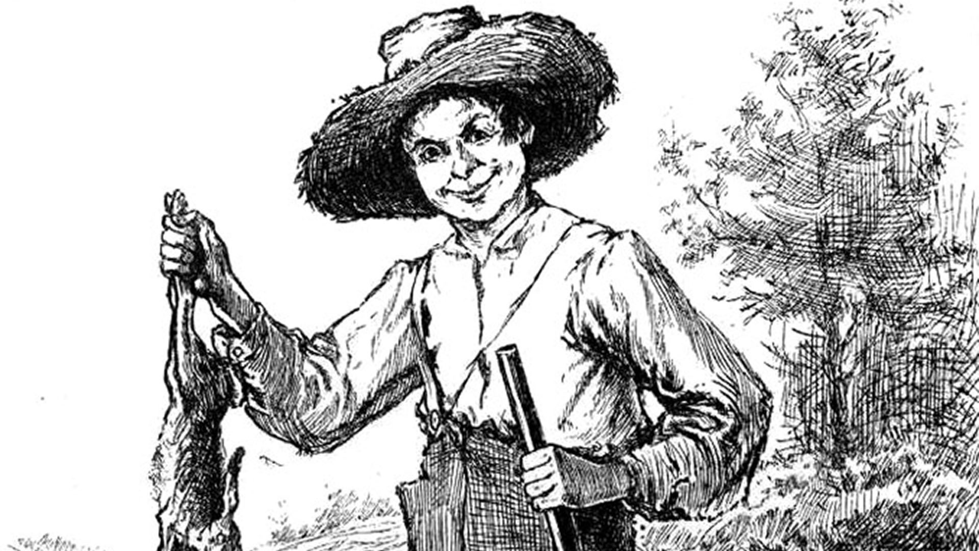 Illustration by E. W. Kemble, from first edition of 'Adventures of Huckleberry Finn,' 1884.